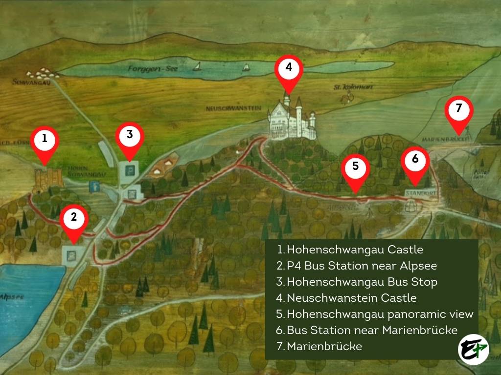 Map of Hohenschwangau, Germany