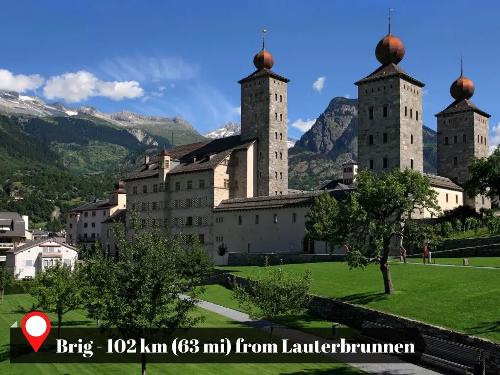 Distance of Brig to Lauterbrunnen, Switzerland