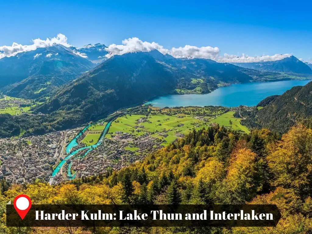 View from Harder Kulm, Interlaken, Lake Thun, Switzerland