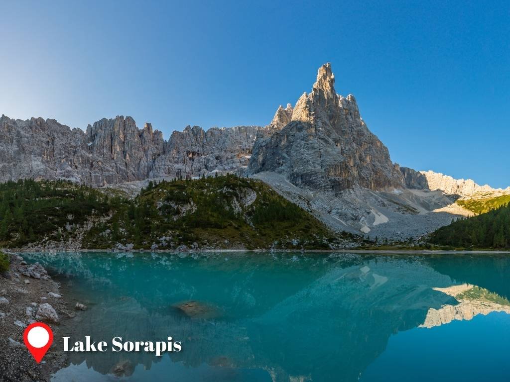 Lake Sorapis, place near Cortina d'Ampezzo, Italy