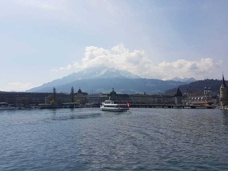 View of Mount Pilatus and Lake Lucerne