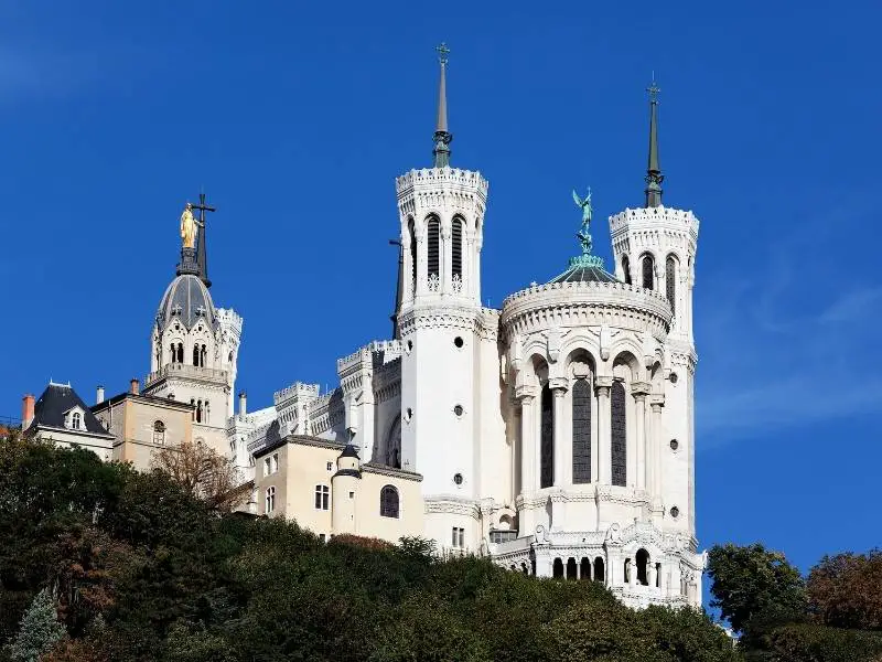 Reason to visit Lyon France 3_ Fourviere Cathedral, seen from below