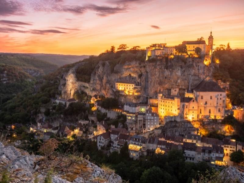 Rocamadour, France - View of Cite Medievale from Croix de Cufelle