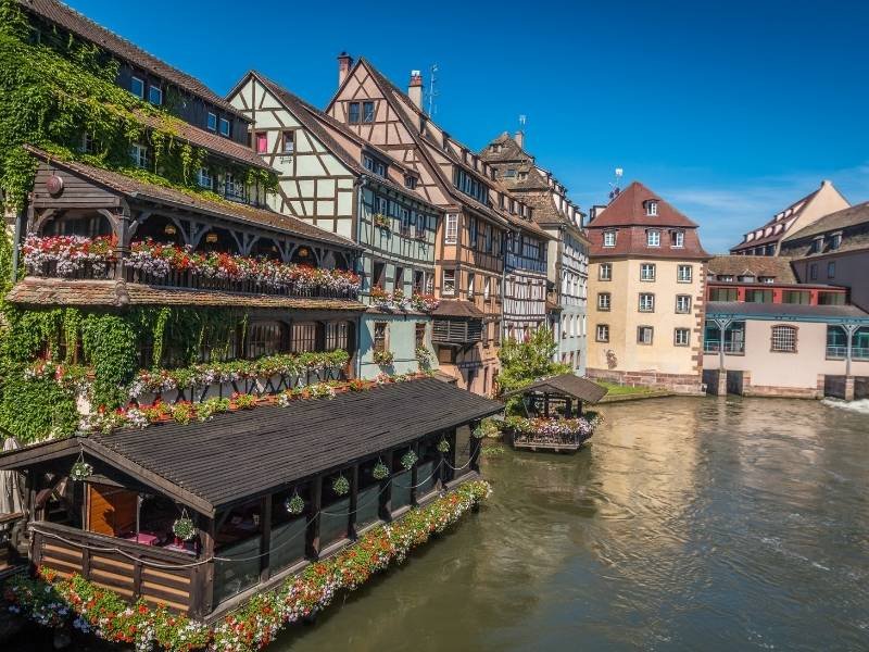 View from Pont Saint-Martin, Petite France, Grande île, Strasbourg, France