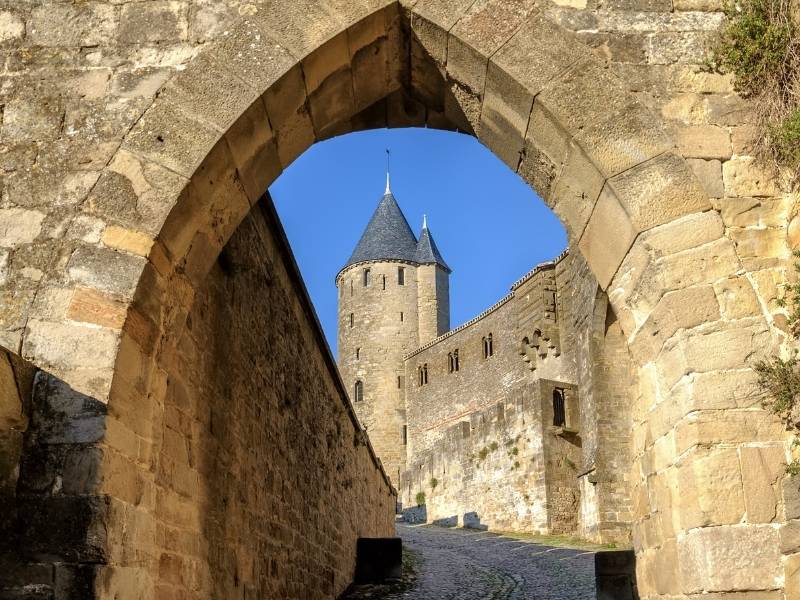 Carcassonne France, Entrance to Cité de Carcassonne from Bastide Saint Louis