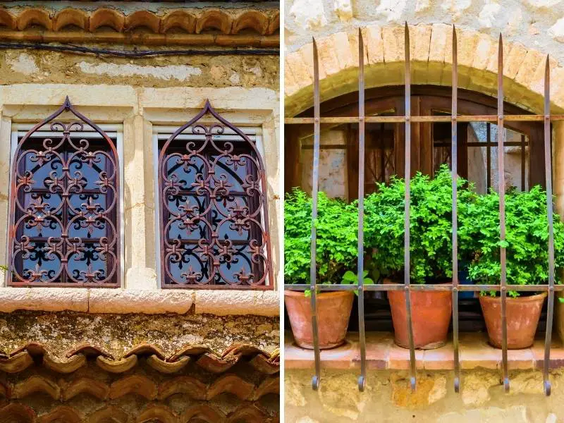 Saint-Paul-de-Vence France, Medieval railings of the windows