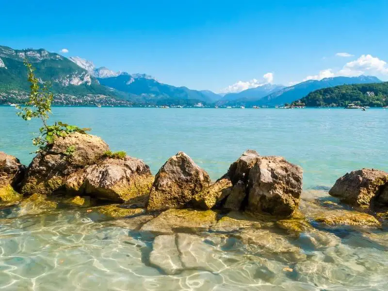 Annecy France, Crystal clear waters of Lake Annecy