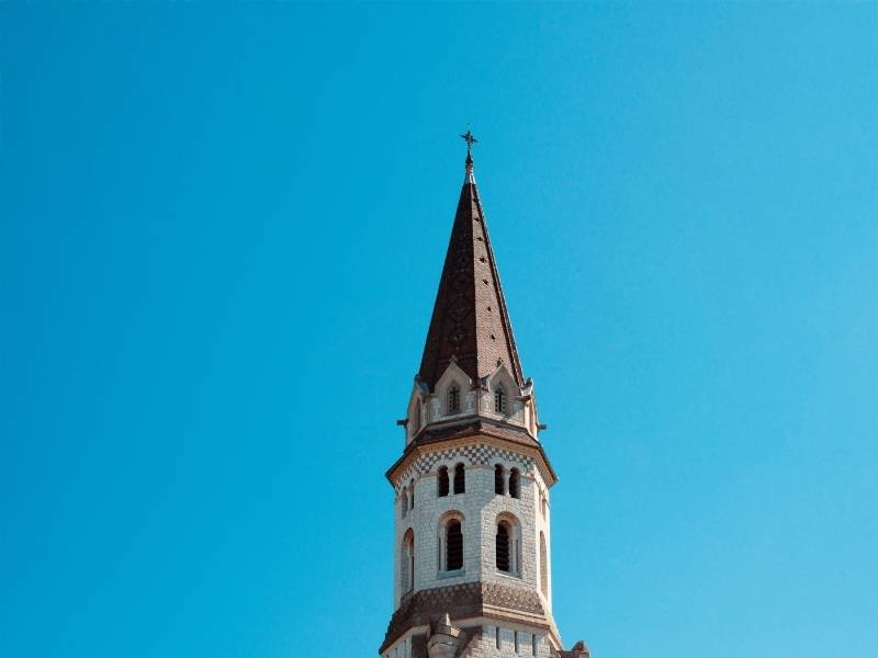 Annecy France, The spire of the Basilica of the Visitation