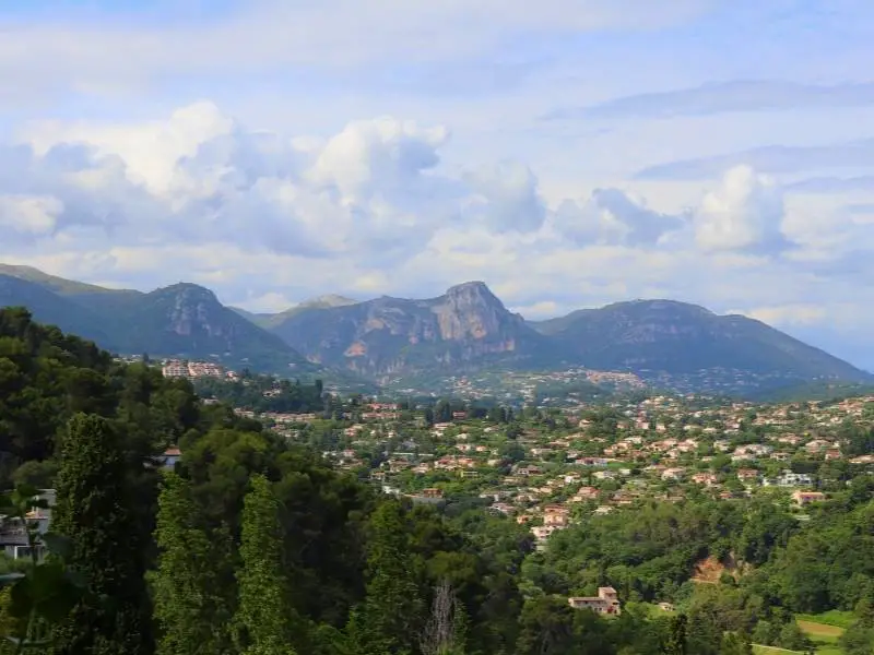 Saint-Paul-de-Vence France, View of the mountains in Saint-Paul-de-Vence's ramparts