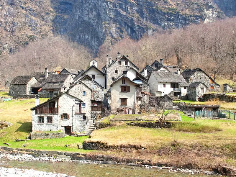 Countryside houses in the Canton of Ticino, Switzerland