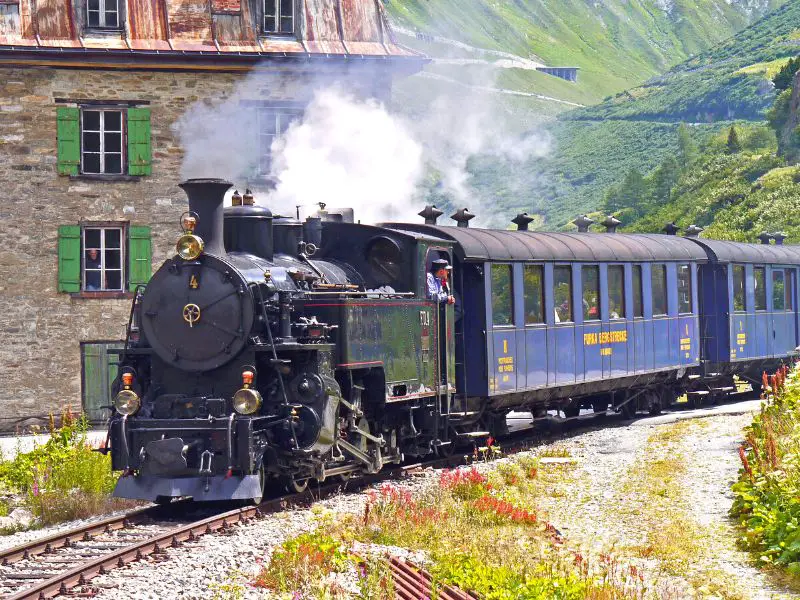 Steam Train, Furka-Bergstreck, Obergoms, Switzerland