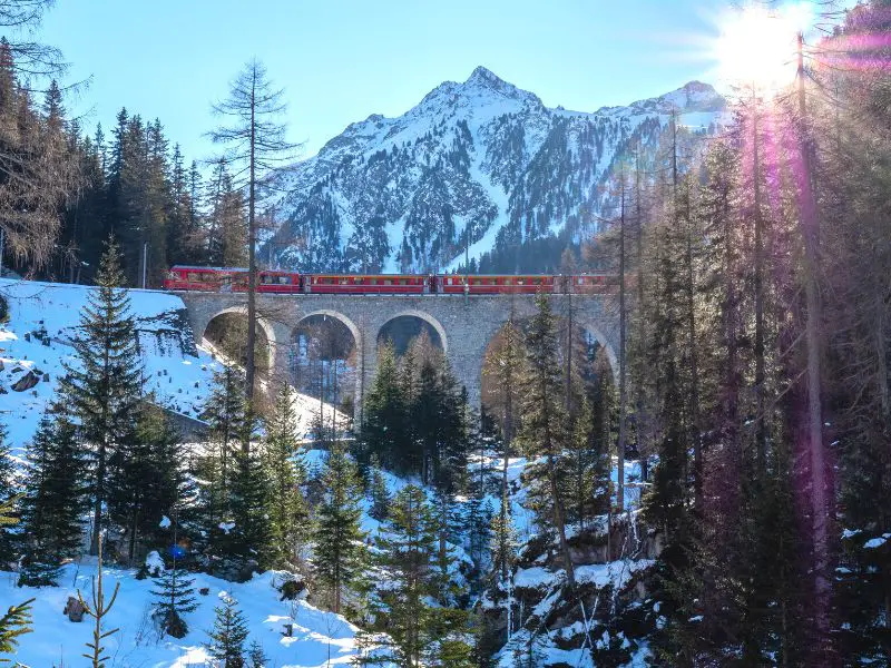 Train in the Canton of Graubunden, Switzerland