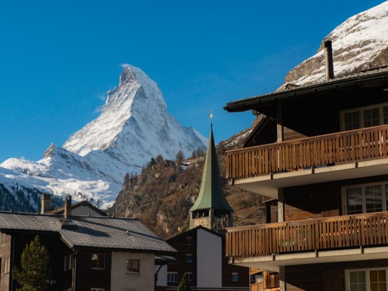 View of Matterhorn from Zermatt, Canton of Valais, Switzerland
