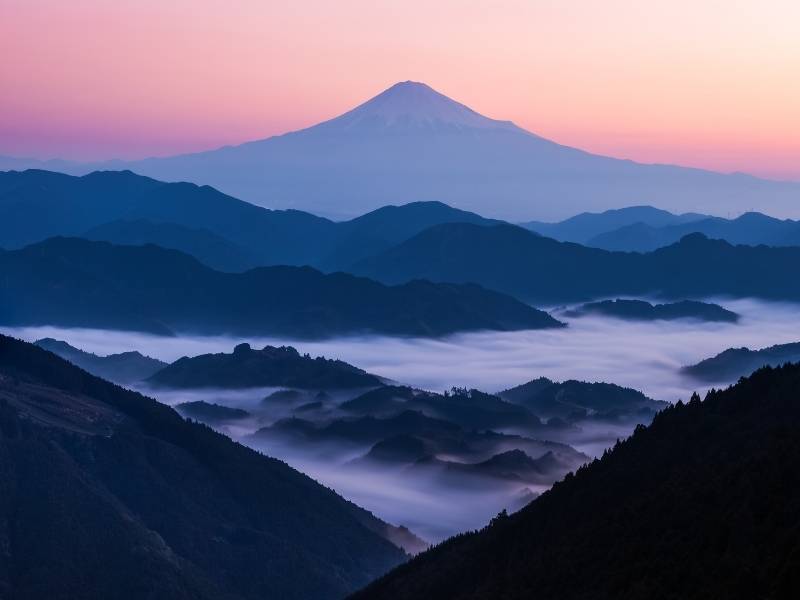 View of Mount Fuji from Mount Takayama, Japan