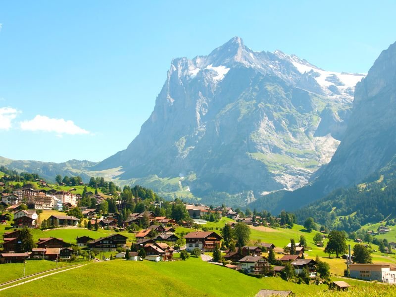 View of Wetterhorn from Grindelwald, Canton of Bern, Switzerland