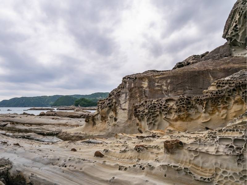 Weathered rocks in Tatsukushi Coast, Kochi, Japan