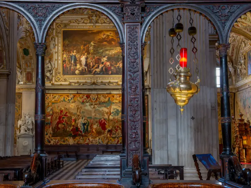 Bergamo Italy, Basilica Mary Major beautiful interiors