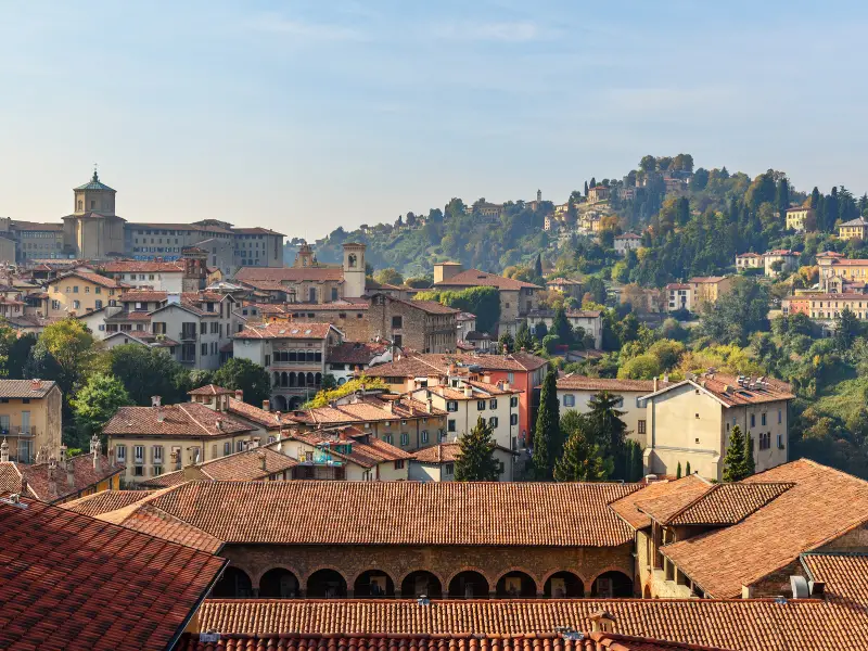 Bergamo Italy, View from Rocca Bastion