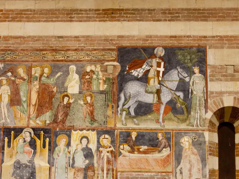 Murals inside San Zeno Basilica, Verona, Italy