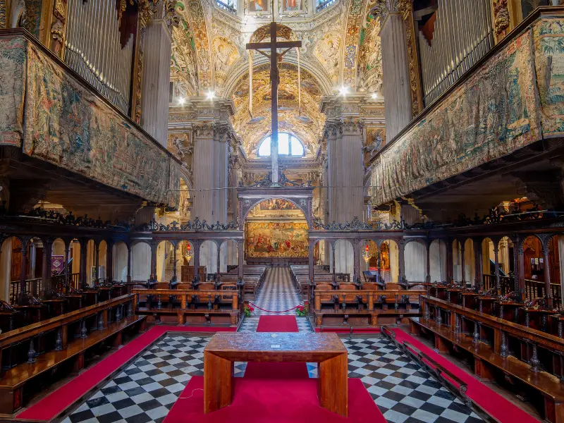 Bergamo Italy, Basilica Mary Major interiors